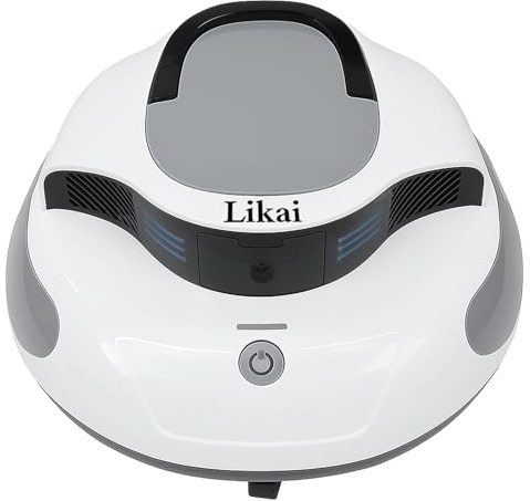 Likai Poolroboter, Kabelloser Poolsauger Akku mit Selbstparkfunktion,100 Min Reinigungszeit, Dual-Antriebsmotoren, Automatischer Poolsauger Bodensauger Ideal für 100m² Flache Oberirdische Pools