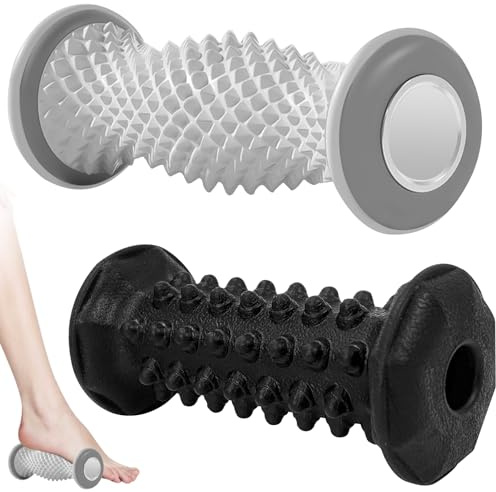2 Stk Fußmassagerolle für Plantarfasziitis, Faszienrolle Fuß, Reflexzonenmassage, Fussmassagegerät, Tragbare Druckpunkt Massage Roller, Gummi Massagerolle für Fußreflexzonenmassage, Reflexologie Werkz