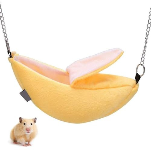 ChaoShaner Plush Banana Hamster Bed,Hamster Hanging House Hammock