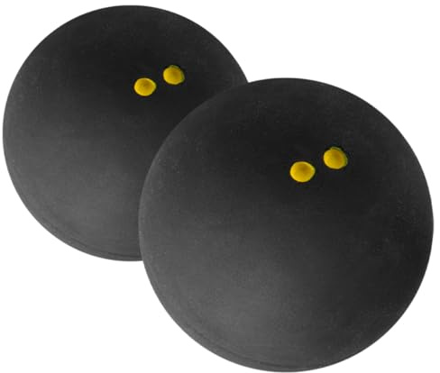 GRIRIW 2 pièces Ballon de Squash Double Point Jaune Balle Professionnelle Caoutchouc Haute Élasticité Lot de Balles de Squash Pratiques pour Entraînement et Compétition