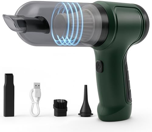 Bonnie&co Aspiradora de Mano Portátil 3 en 1, Mini Aspirador de Mano 9000Pa Succión Fuerte, Recargable 1300mAh, para Auto y Hogar con Boquillas y Cepillo – Compacto y Ligero