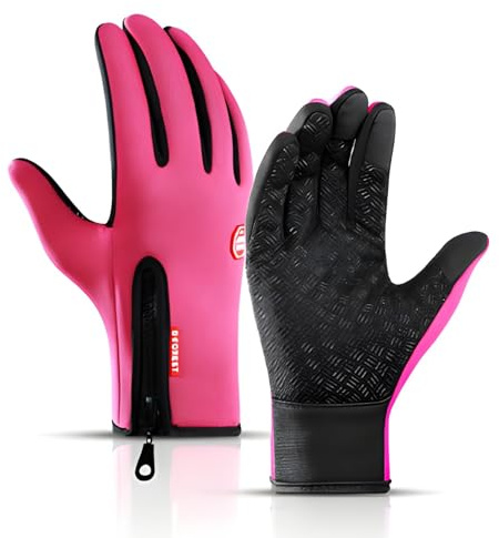 PAEFIU Winterhandschuhe Herren Damen, Winddichte Laufhandschuhe, Winter Fahrradhandschuhe, Thermo Handschuhe, Touchscreen Anti-Rutsch, für Kaltes Wetter Autofahren Radfahren Outdoor