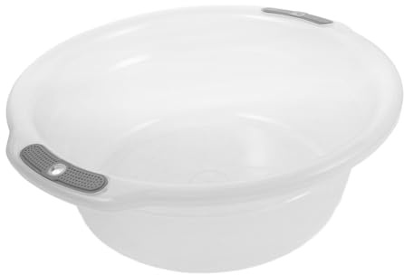 DIYEAH Bassine Transparente en Plastique avec Poignées, Bassin Rond pour Lavage des Mains et Bain de Pieds, Prise Sûre, Usage Domestique