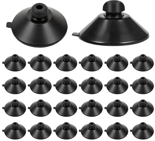 Classicseali 24 Stück Saugnapf Aquarium, Aquarium Suction Cups, Schwarz | Sichere Befestigung, 32 mm Silikon Saugnäpfe für Aquarien, Pumpen, Luftschläuche, Belüftungssysteme