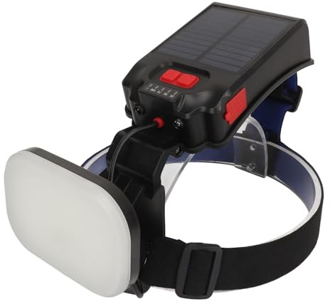 VGEBY Lampe Frontale LED, Lampe Frontale Solaire Rechargeable USB avec 1200, 3 Modes, Affichage de la Batterie Inclinable à 90 Degrés, Lumière Extérieure ABS PC pour le Camping, la Course à Pied,