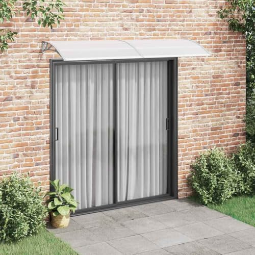 Ziaphsol Marquesina gris transparente de 240 x 75 cm, placas de policarbonato con soporte ABS, listones de aluminio para ventanas, puertas de casa, protección contra la lluvia y protección UV para