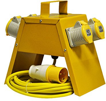 Faithfull FPPTLDB4L 4 Way Splitter Distribution Box 110V WIth 5M Cable SMALL