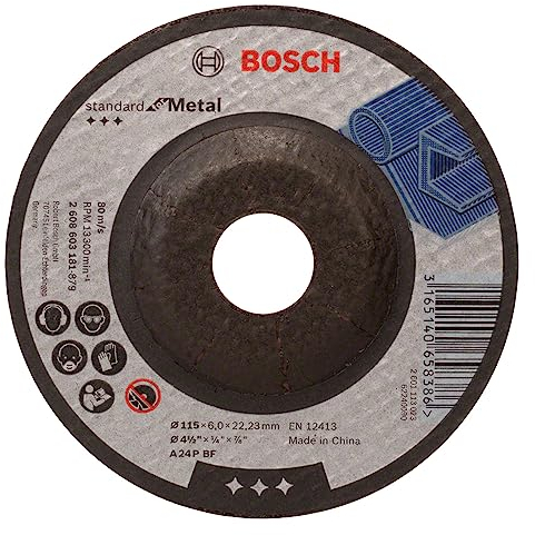 Bosch Professional Mola da Sbavo Standard for Metal Centro Depresso (per Metallo, Ø 115 x 6 mm, Accessori Smeriglatrici Angolari)