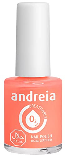 Andreia Halal Breathable Nail Polish Varnish - Water Permeable - B5 Coral - Shades of Orange | 10 ml