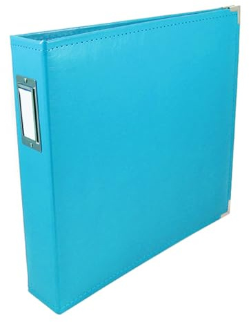 WE R Memory Keepers Classic Leder 3 Ring Album 12 Zoll x 12 Zoll Aqua, 34.79x39.11x6.85 cm