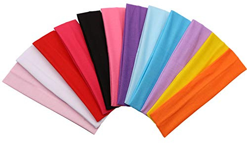 Zapire 12 Packs Soft Stretchy Elastic Headbands - Beauty Head Wraps and Hair Accessories for Women and Girls