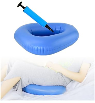 Mybow Inflatable Bedpan for Elderly Females Fractured Bed Pan Hospital Toilet Comfortable Inflatable Bed Potty for Adults Disabled Bariatric Bedpan Portable Toilet Nursing Equipment