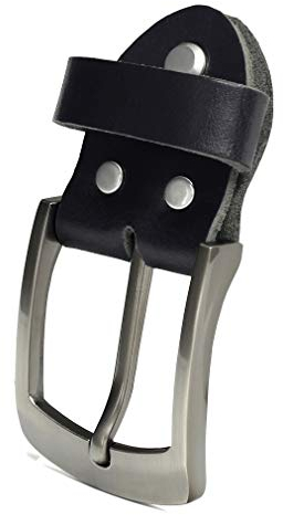 Fa.Volmer ® Einzelne Gürtelschnalle als Ersatz für schwarzen Ledergürtel 3,8 cm Typ #10125 (Standart)