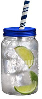 ABSOLUT Jar, Einmachglas, Moonshineglas, Schnapsglas, Glas, Kunststoff, Transparent, Blau, 500 ml, 90238100