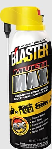 B’laster Premium Synthetic Multi-Max Lubricant – Multi-Use Lubricant Spray for Everyday Use – Helps Reduce Friction, Displaces Moisture, Protects Against Corrosion, Stops Squeaks – 10 oz (Case of 12)