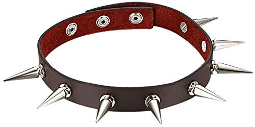 Cupimatch Leder Choker Kette Halskette Damen Gothic Punk Rock Spike Spitze Nieten Lederhalsband Kragen Halsband Kette für Damen Herren