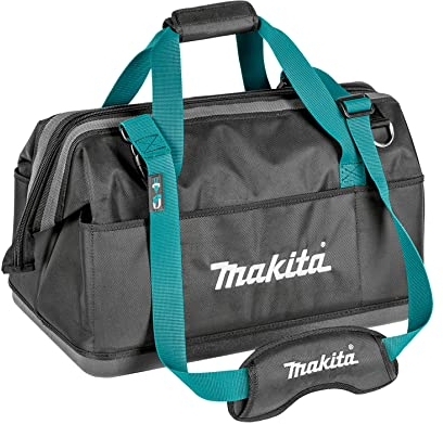 Makita E-15425 Werkzeugtasche 34 Liter, mit Trageschlaufen und Schultergurt, weite Öffnung, viele Innen- und Außenfächer, wasserdichter verstärkter Boden, Polyester, 510 x 295 x 280 mm (LxBxH)