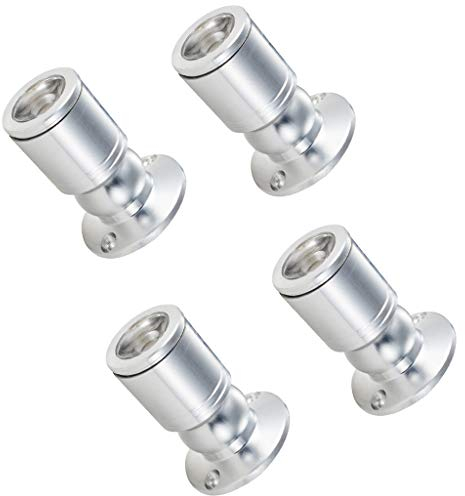 Yangtek Mini Faretti da Incasso per vetrina, LED Mini Faretti superficie da soffitto Spotlight 4x1W LED Trasformatore incluso 110V-220V per Armadio dei raccolta Figura Libri ecc… 8581701479446