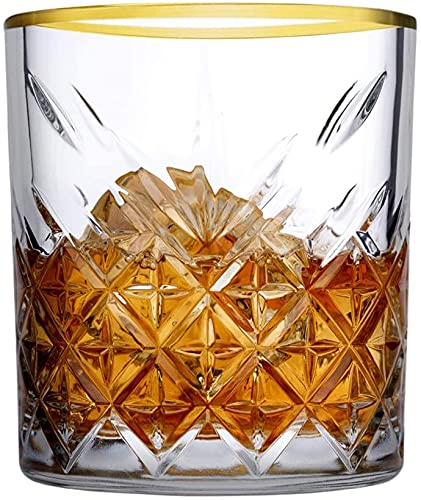 Topkapi Timeless 52780 Gold Touch - Vaso de chupito (cristal, 62 ml, 4 unidades)