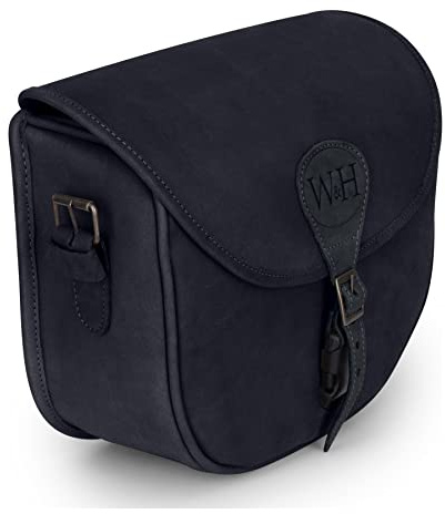 Walker & Hawkes - Sac à cartouches/sac de chasse - cuir véritable - M (100 cartouches(25 (L) x 20 (H) x 10cm (B)) - Noir