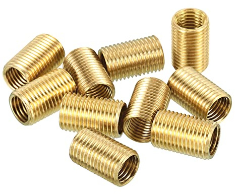 PATIKIL M10 auf M8 Adapter Hülse Reduziermutter 10 Stück 15mm mit Hohle Verbindungsstück Gewindeeinsatz