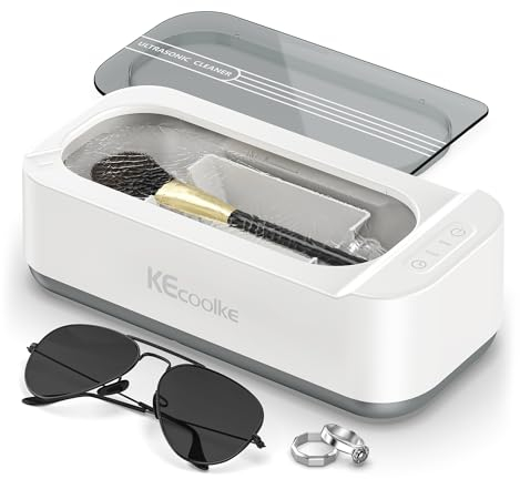 KECOOLKE Ultrasonic Cleaner 400ml Jewelry Sonic Cleaner with Digital Timer for Eyeglasses, Rings, Coins，Silver Ultrasonic Cleaner Solution for Gifts