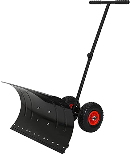 Pala da Neve efficiente con Ruote Pala da Neve a Spinta Manuale con Ruote Spazzaneve rotolante per Esterni per la rimozione della Neve Spingineve con Ruote per la Pulizia di corsie