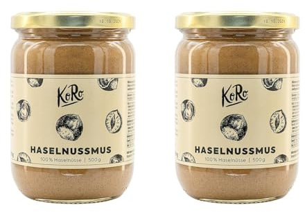 KoRo - Purée de noisettes 500 g - 100% noisettes, sans sucre, sel ou autres additifs, parfaite comme pâte à tartiner