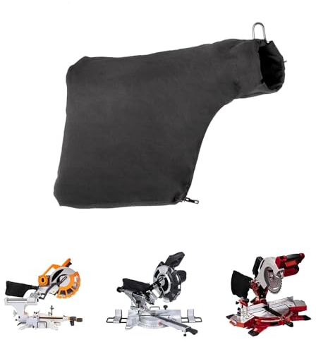 Sac à Poussière pour Scie à Onglet Modèle 255,Sac à Sciure Noir 9 Pouces avec Fermeture éclair et Support en Fil pour Elimination Facile de Poussière Intérieur des Sccessoires de Scie à Onglet 02149