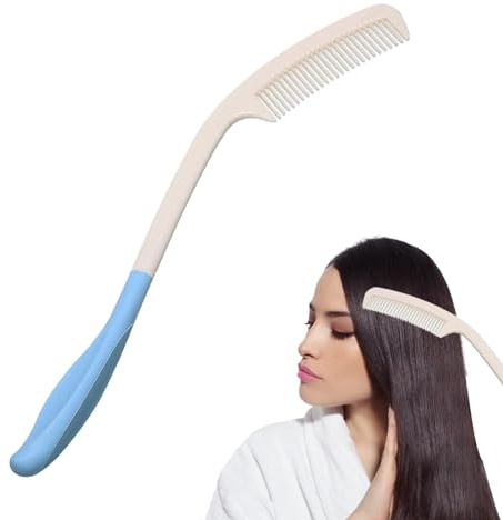 Peine de mango largo, cepillo de pelo con mango largo - Peine suave con mango largo - Cepillo de depilación elegante y hermoso con mango largo para mujeres con pelo largo