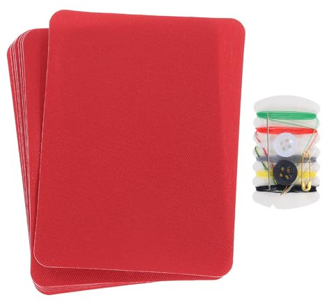 QUARKZMAN 8 Stück Flicken zum Aufbügeln Rot, Innen und Außen Stoff-Reparaturflicken Aufbügeln, Selbstklebende Bügelflicken Aufbügelflicken für Kleidung, Sofa, Rucksack