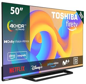 Toshiba 50UF3F63DAE 4K UHD Smart Fire TV 50 Pulgadas (Ultra HD, HDR10, Control de Voz Alexa, Bluetooth, Airplay)