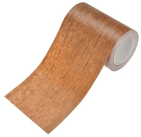 M METERXITY 1-Rollo Cinta De Reparación De Madera, 3.15in x 15ft Textura Realista Autoadhesiva Cinta Para Pisos De Madera Papel De Contacto Para Muebles/Pisos/Hogar [Caoba Natural]