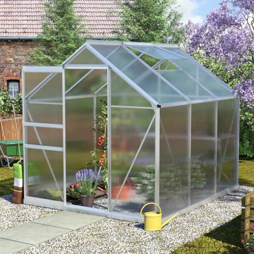 Vitavia Gewächshaus Calypso 4400, Aluminium eloxiert, 4,4 m², 4 mm HKP | Wetterfestes & stabiles Treibhaus | Perfekt für Gemüse & Pflanzen | Robust & langlebig