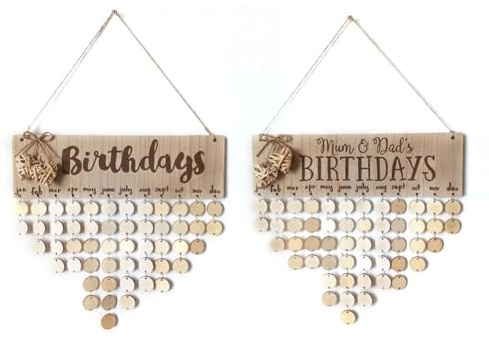 Geburtstagskalender Holz, Familie Geburtstag Erinnerung Kalender, Hängen DIY Holz Kalender Wand Erinnerung Plaque Board für Haus Party Office Wand Décor