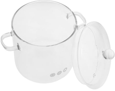 Alipis 1pièce Casserole Transparent Pour Cuisine Pot à Mijoter Pour Soupe Et Lait Avec Poignées Et Couvercle Ustensile De Cuisine Pratique