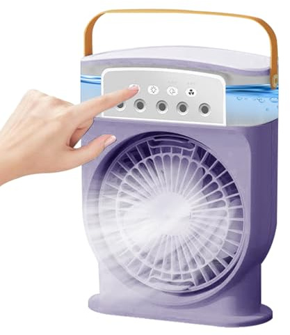 Ventiladores con pulverización, ventilador de pulverización de agua, depósito de agua de 0,6 litros, 3 niveles de, enfriador de verano para yoga, jardín, viajes y actividades al aire libre