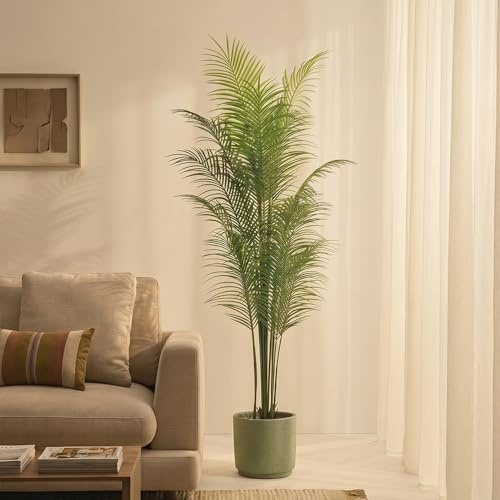 BLAINE | Konstgjord palm 180cm | Dekorativa konstväxter | Stor konstväxt | Konstväxter för inom- och utomhusbruk | Realistisk dekorativ konstväxt för hemmet