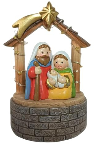 Morain Figuras de belén de Navidad, estatua de resina con estatua estable de la Sagrada Familia, centros de mesa, decoración del hogar, esculturas de escena de Navidad
