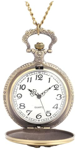 NIYANGLE Retro Pocket Watch Necklace Quartz Pocket Watch with Chain Lightweight Portable Pendant Timepiece for Men and Women Vintage Hanging Accessory for Daily Wear and Decoration