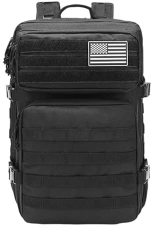 Rucksack Multifunktionaler Outdoor Rucksack mit großem Fassungsvermögen für Wandern und Sport (Black, One Size)
