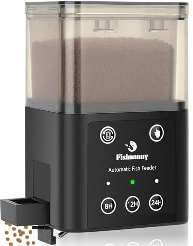 Fishnanny 320ml Automatic Fish Feeder with Three Timed Feeding Modes | Large Capacity Smart Aquarium Auto Fish Feeder for 3-6 Months Holiday Feeding, Adjustable Bracket for Flexible Installation