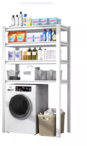 Estante de almacenamiento ajustable para lavadora y secadora, kit de apilamiento portátil para ahorrar espacio y fácil instalación