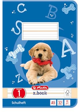 Herlitz 11387081 LANDR Vokabelheft DIN A5, 3-spaltig, 80 g/qm, 32 Blatt