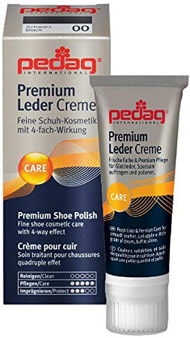 Pedag Premium Leder Creme feine Schuhkosmetik mit 4-fach Wirkung 50 ml hellraun