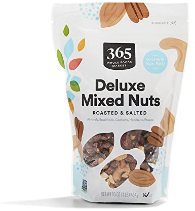 365 by Whole Foods Market, Roasted Salted Deluxe Mixed Nuts, 16 Ounce