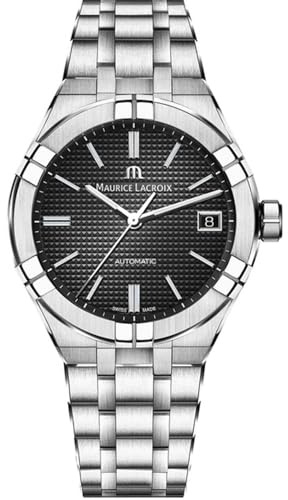 MAURICE LACROIX Men's Black Aikon Automatic Stainless Steel Watch AI6007-SS002-330-1