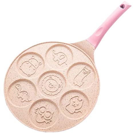 SARGE Cooking Pot Face Face Pancake Pan Fun Enjoy Mini Pancake Omelette Pan Pan with Double Layer Non-stick Coating Pancake Pan Breakfas