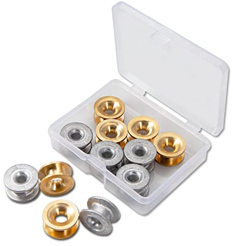 LEONTOOL 12pcs Grass Trimmer Head Eyelets Sleeve Mowing Head Eyelet Sleeve Trimmer Cutter Universal Mower Accessories Lawn Mower Parts for Lawn Garden or Agricultural Uses Golden Silver