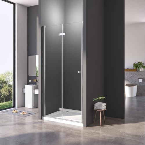 Nischendusche 120x185 cm,Nischentür Duschabtrennung 180°Falttür Nischenfalttür Duschwand 6mm NANO ESG Sicherheitsglas Duschtür
